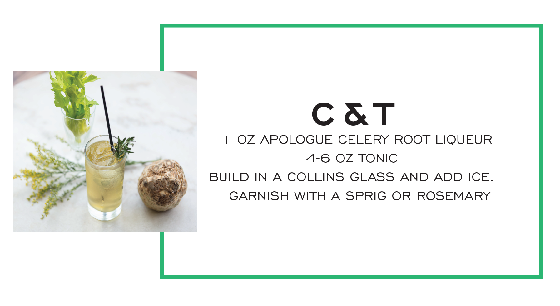 Celery Root Gin and Tonic Recipe